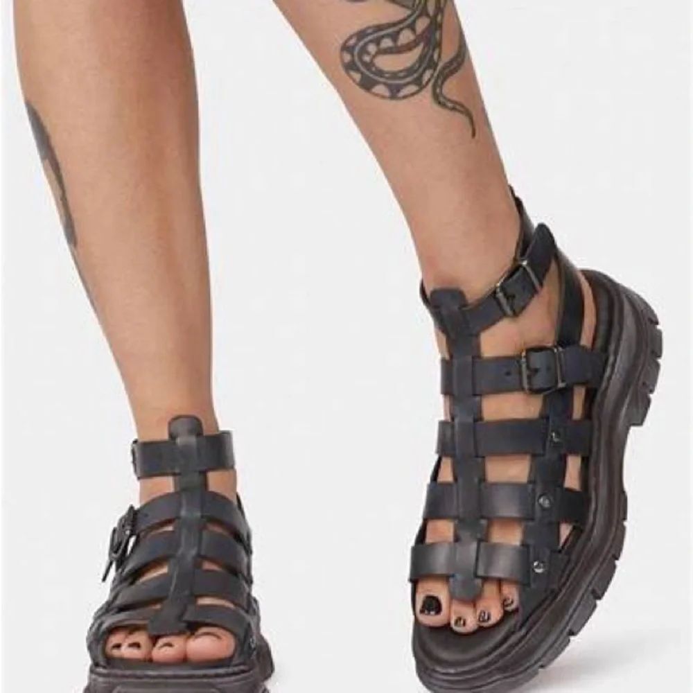 NWB Free People Gia Fisherman Gladiator Sandal Black Strappy Sandals Size 41(11)